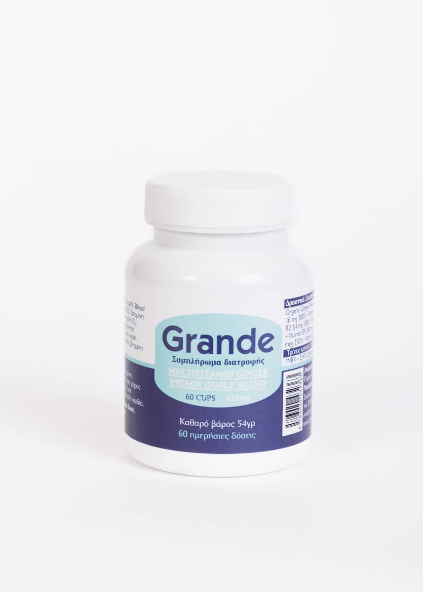 Grande Cosmetics Ginger Premix Quali® Blend Πολυβιταμίνη για την Υγεία του Νευρικού Συστήματος 250mg Ginger 60 κάψουλες